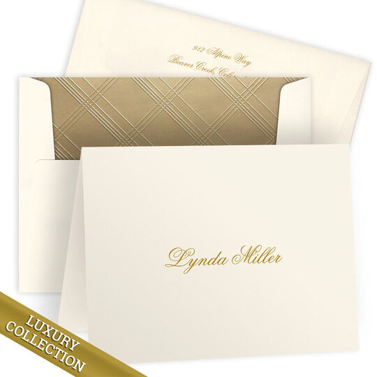 Luxury Miller Folded Note Card Collection - Raised Ink